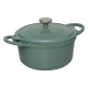 Cocotte en fonte d'aluminium avec panier à vapeur D24cm - Vert