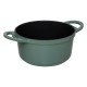 Cocotte en fonte d'aluminium avec panier à vapeur D24cm - Vert