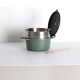 Cocotte en fonte d'aluminium avec panier à vapeur D24cm - Vert