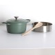 Cocotte en fonte d'aluminium avec panier à vapeur D24cm - Vert