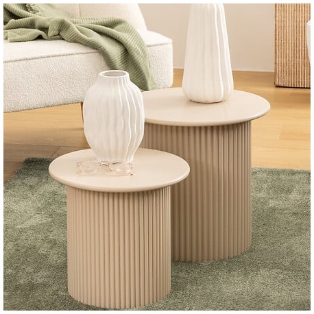 Lot de 2 tables à café EINO - Beige