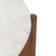 Table basse en bois de manguier et marbre NANDA - Marron et blanc