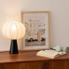 Lampe à poser en coton TOBIE - Noir et blanc