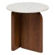 Table à café en bois de manguier et marbre NANDA - Marron et blanc