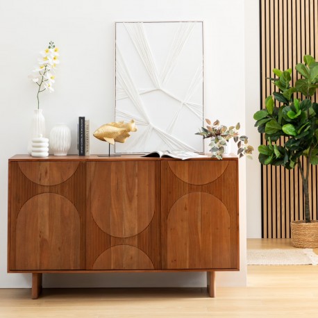 Buffet 3 portes en bois d'acacia NANDA - Marron