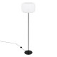 Lampadaire en coton H150cm TOBIE - Noir et blanc