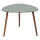 Lot de 3 tables à café triangulaire MILEO - Vert ocre blanc