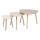 Lot de 3 tables à café triangulaire MILEO - Beige