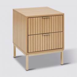 Table de chevet 2 tiroirs TASSO - Naturel