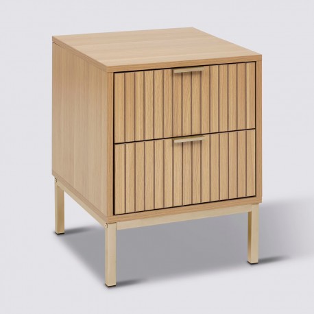 Table de chevet 2 tiroirs TASSO - Naturel