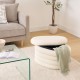 Pouf coffre en bouclette GIULIA - Blanc