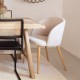 Chaise en velours côtelé pieds imitation chêne CÉLESTE - Lin