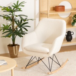 Rocking chair en bouclette OLMETO, ÖLME DESIGN - Blanc