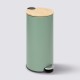 Poubelle ronde couvercle en bambou 30L MODERN COLOR - Vert
