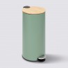 Poubelle ronde couvercle en bambou 30L MODERN COLOR - Vert