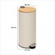 Poubelle ronde couvercle en bambou 30L MODERN COLOR - Beige lin