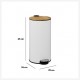 Poubelle en métal à couvercle en bambou 30L MODERN COLOR - Blanc