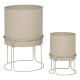 Lot de 2 cache pots en métal AZE - Beige lin