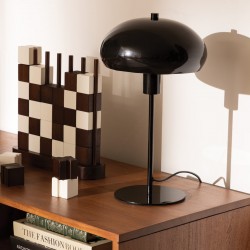 Lampe champignon en métal H38cm SAVIO - Noir