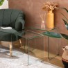 Lot de 2 tables café en verre trempé LENIA - Transparent