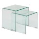 Lot de 2 tables café en verre trempé LENIA - Transparent