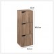 Étagère en bois à 3 cases avec porte MIX'nMODUL - Naturel