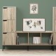 Étagère en bois à 3 cases avec porte MIX'nMODUL - Naturel