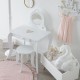 Coiffeuse avec tabouret pour enfant DEMOISELLE - Blanc
