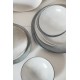 Assiette plate ovale en céramique 30X18cm FLOWER FACTORY - Gris crème
