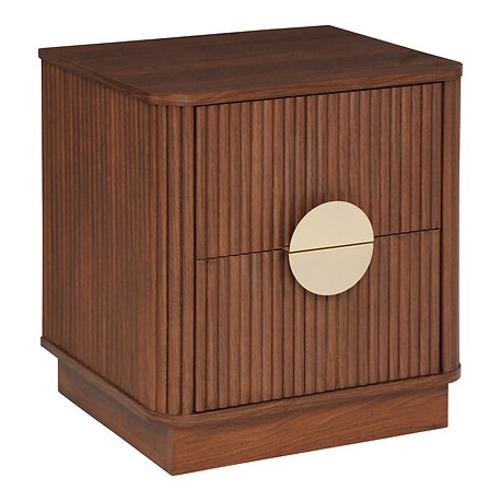 Table de chevet WANY - Bois effet noyer