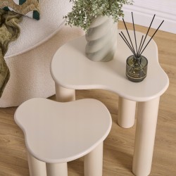 Lot de 2 tables à café OLAO - Ivoire