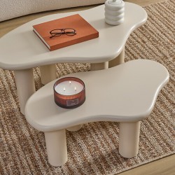 Lot de 2 tables basses OLAO - Ivoire