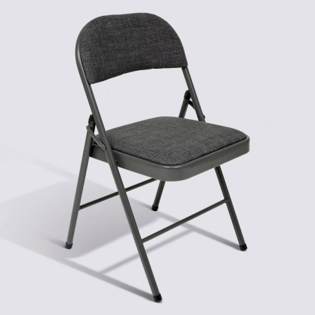 Chaise pliante en tissu FLEXY - Gris chiné