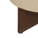 Pouf en bouclette pieds en pin KAYAN - Argile