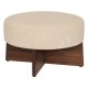 Pouf en bouclette pieds en pin KAYAN - Argile