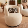 Fauteuil pivotant en bouclette SILEO - Argile