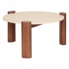 Table basse D85cm JILANI - Marron et blanc