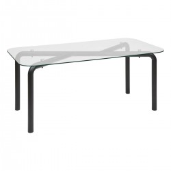 Table à manger en verre et métal 180X90cm HECATE - Noir