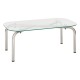 Table basse en verre et métal 100X60cm HECATE - Argenté