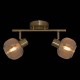 Applique/plafonnier 2 lampes en verre ambré PILIA - Doré