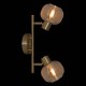 Applique/plafonnier 2 lampes en verre ambré PILIA - Doré