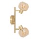 Applique/plafonnier 2 lampes en verre ambré PILIA - Doré