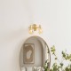 Applique/plafonnier 2 lampes en verre ambré PILIA - Doré