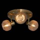 Plafonnier 3 lampes en verre ambré PILIA - Doré
