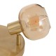 Plafonnier 3 lampes en verre ambré PILIA - Doré