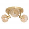 Plafonnier 3 lampes en verre ambré PILIA - Doré
