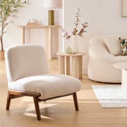 Fauteuil en bouclette LIORA - Ivoire