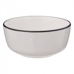 Coupelle en porcelaine D15cm ALIX - Blanc contour noir
