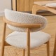 Chaise en bouclette pieds en bois d'hévéa SARI - Bois