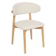 Chaise en bouclette pieds en bois d'hévéa SARI - Bois